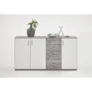 Frieda 160.1 Cm Wide 4 Drawer Sideboard Grey/White