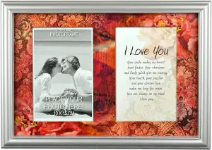 Personal Photo Frame With Stand Memory Picture Print Poem Wall Hanging Message I Love You