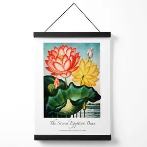 Vintage Floral Exhibition -  Egyptian Bean Flower Medium Poster with Black Hanger