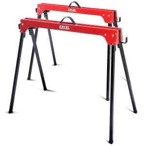 Excel Steel Sawhorse Heavy Duty Twin Pack 500kg Capacity