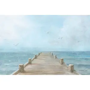 Summer Dock Panel by Danhui Nai - Wrapped Canvas Art Prints Light Blue/Light Grey / 51cm H x 76cm W x 3.8cm D