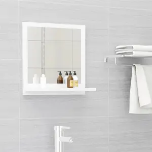 Dorlene Framed Wall Mounted Bathroom Mirror High Gloss White / 40 cm