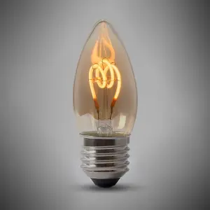 2w E27 ES Vintage Edison Candle LED Light Bulb 1800K T-Spiral Filament Dimmable - SE Home