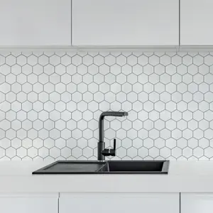 Wall Tile Hexagon 30.5x30.5cm White 5 Tiles Per Pack