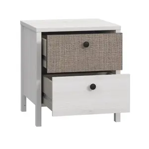 Moondust Snowy Oak Kalamos 2 Drawer Bedside Cabinet