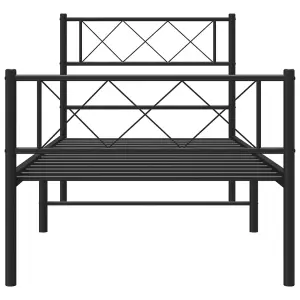 Berkfield Metal Bed Frame with Headboard and Footboard Black 100x200 cm