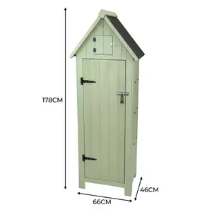 Wooden Garden Storage Shed - Green