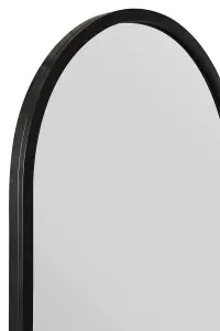 MirrorOutlet Arcus - Black Metal Framed Arched Garden Wall Mirror 47" X 23.5" (120CM X 60CM)