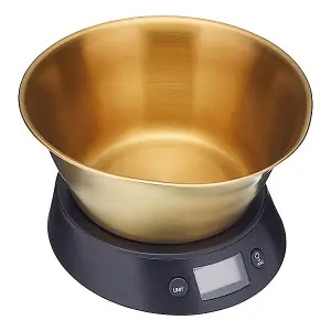 MasterClass Electronic Dual Dry and Liquid Scales with Brass Finish Bowl