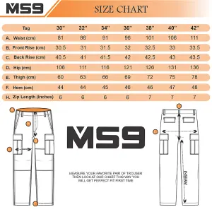 MS9 Men's Work Cargo Trousers Pants Jeans Comes with Multi Functional Pockets T5, White - 42W/32L