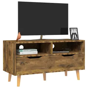 Berkfield TV Cabinet Smoked Oak 90x40x48.5 cm Engineered Wood