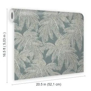 GoodHome Pyroo Sage Palm trees Textured Wallpaper