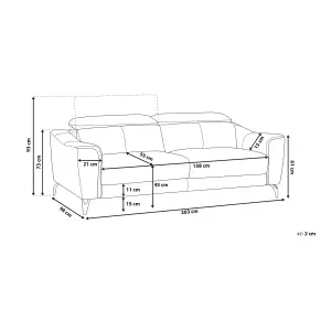 3 Seater Leather Sofa Golden Brown NARWIK