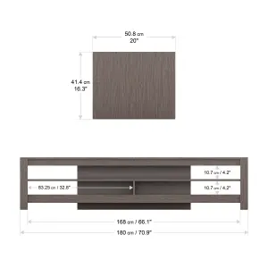 AVF Calibre 1.8m TV Stand, for TVs up to 85" - Grey Oak