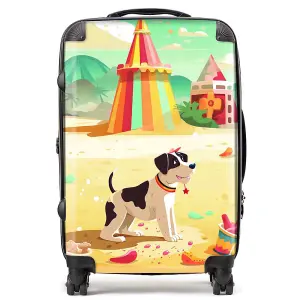 Doggy On A Beach Holiday Suitcase - Medium