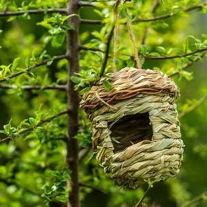 Woodside Hanging Reed Bird Nesting House, 2 PACK