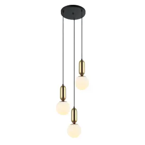 Luminosa Aldeva Modern 3 Light Cluster Pendant Ceiling Light, E27