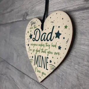 Red Ocean Dad Daddy Grandad Gift Wooden Heart Sign Birthday Gift For Dad Fathers Day Gifts For Him