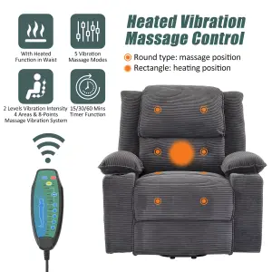 Large Power Lift Chairs Recliner Chair with Heat and Massage Smart Arm Chair with Cup Holders Upholstered Soft Fabric