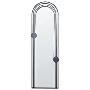 Beliani Retro Wall Mirror AJAIN Metal Black