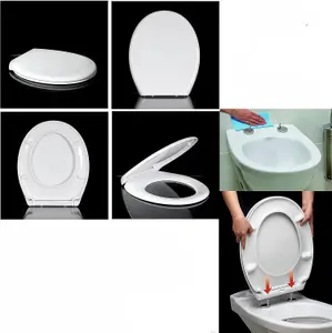 Soft Close Toilet SEAT Oval with Metal Fixing Hinges White Quick Release