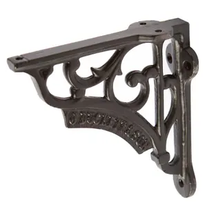 Hammer & Tongs Ornate Iron Shelf Bracket - D120mm - Black - Pack of 4