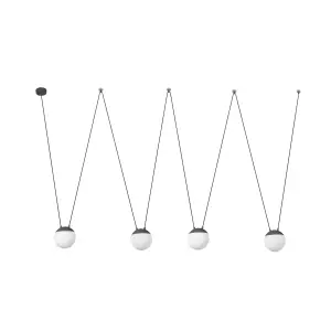 Luminosa Mine 4 Light Grey Suspension Pendant, E27