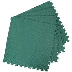 Interlocking EVA Gym Yoga Mats in Green Anti-Fatigue Soft Foam Exercise Play Floor Tiles