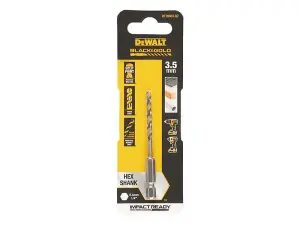 DEWALT Black and Gold Hex HSS-G Drill Bit 3.5mm