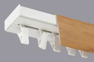 Single Curtain Ceiling Rail Track PCV 240 cm (L) CLIPS + ALDER COVER