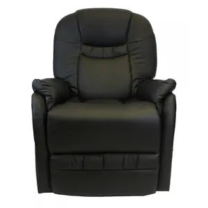 Dream Comfort Rise & Recline Chair - Black PU Leather