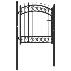 Berkfield Fence Gate with Spikes Steel 100x100 cm Black