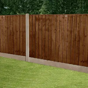 Brown Feather Edged Fencing Boards - Pack of 10 (L)30cm/12inches x (W)150mm/6inches x (T)11mm Pressure Treated