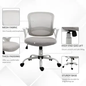 Vinsetto Mesh Office Chair Swivel Desk Task Computer Chair with  Lumbar Back Support, Adjustable Height, Arm for Home, Grey