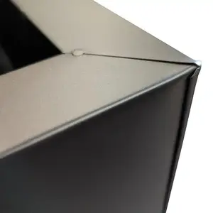 75cm Zinc Matte Black Tall Square Planter