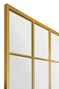 MirrorOutlet The Genestra Gold Modern Window Garden Wall Mirror 69" X 43" 174CM X 110CM