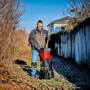 Einhell Electric Garden Shredder 2500W With Catch Bag Easy Transport Handle And Mobile Wheels - GC-KS 2540