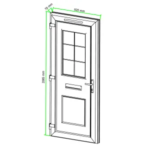 Fortia Mindil Clear Glazed Anthracite RH External Front Door set, (H)2085mm (W)920mm