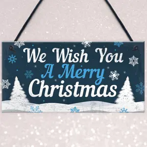 Red Ocean Christmas Signs For The Home Hanging Wall Door Plaque Xmas Decoration Kitchen Signs