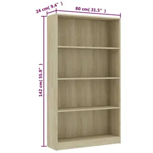 Attwood Bookcase Sonoma Oak / 114cm H x 40cm W x 30cm D