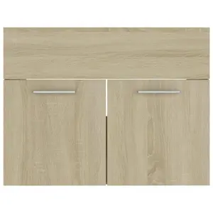 Elizibeth 600mm Wall Hung Single Vanity Unit Sonoma Oak