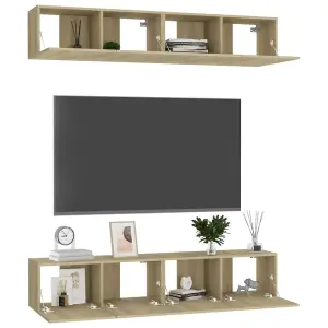 Berkfield TV Cabinets 4 pcs Sonoma Oak 80x30x30 cm Engineered Wood