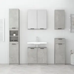 Berkfield Wall-mounted Bathroom Cabinet Concrete Grey 32x20x67 cm