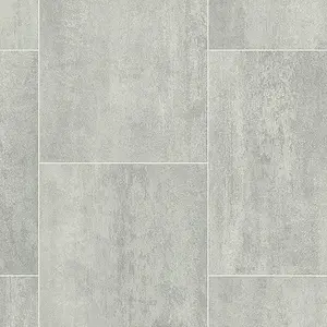 Grey Modern Wood Effect Anti-Slip Vinyl Flooring for Bathroom, & Kitchen, 2.0mm Thick Vinyl Sheet-6m(19'8") X 2m(6'6")-12m²