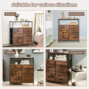 Costway 6-Drawer Dresser Storage Organizer w/ 6 Removable & Foldable Fabric Drawers