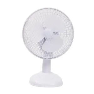 6 Inch White Desk Fan 15W Mini Table Fans with 3 Fan Blades