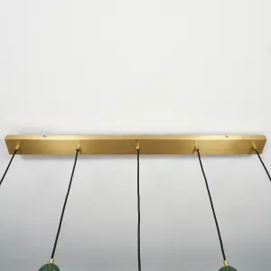 Litecraft Visconte Vietri Brass 5 Light Diner Pendant Bar