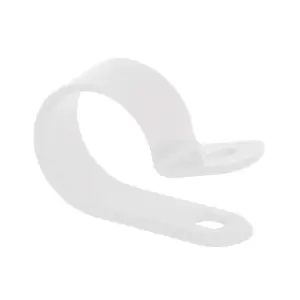 50 x Natural/White Nylon 12mm P Clips for Conduit, Cable, Tubing & Sleeving