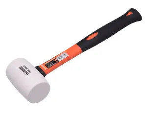 HARDEN 590432, rubber mallet non marking white head, 225 gram, fibreglass handle