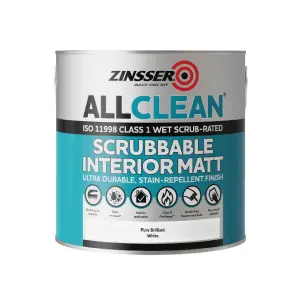 Zinsser AllClean White Matt Wall paint, 2.5L